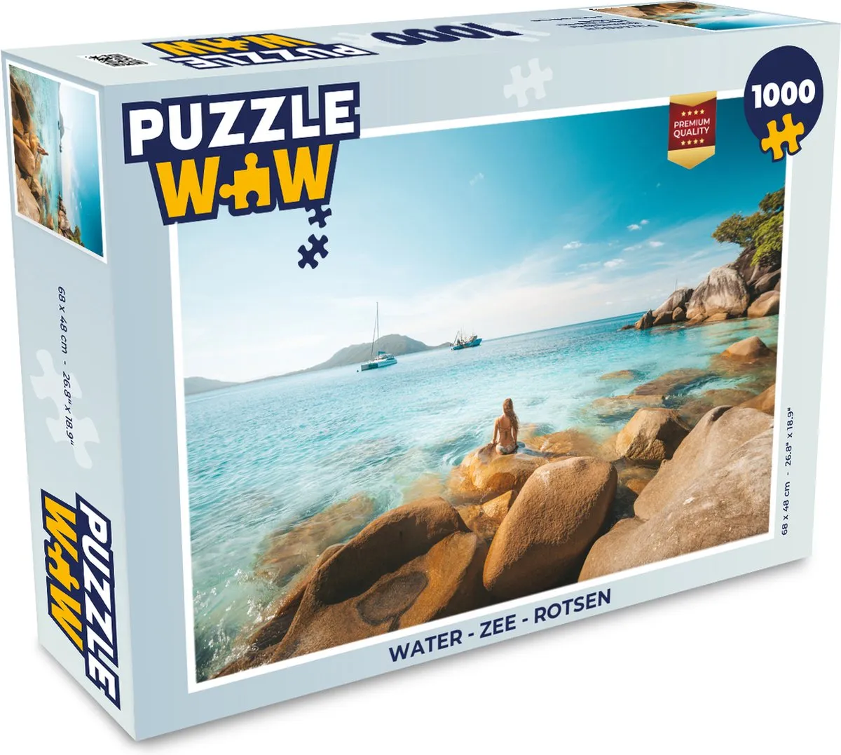 PuzzleWow Zee Rotsen Legpuzzel 1000 Stuks