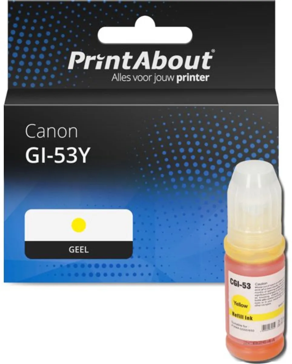 PrintAbout GI-53Y Inktcartridge Geel - 70ml - o.a. Canon PIXMA G5050/G6050