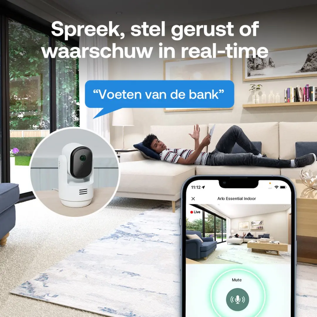 Arlo Essential 3 2K PTZ binnencamera VMC3073-100EUS - afbeelding 5 van 6