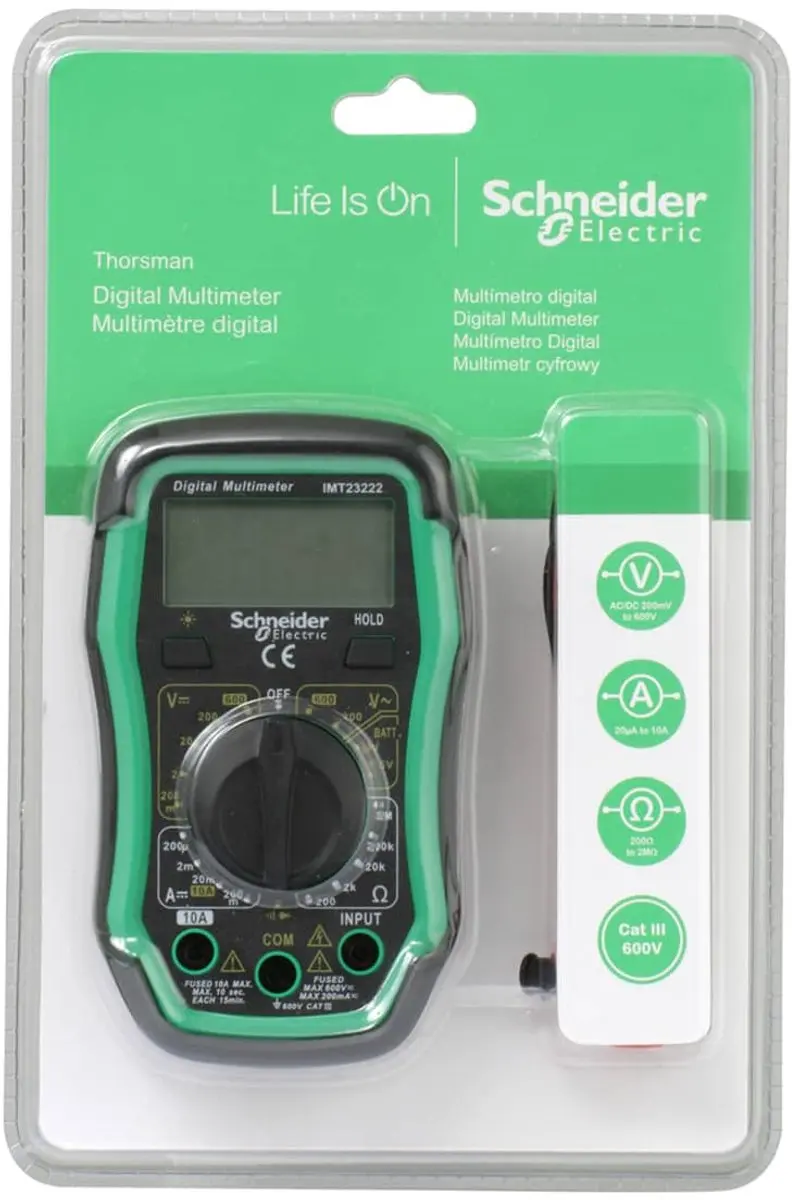 Schneider Electric IMT23222 Digitale Multimeter - CAT III 600V - Antraciet - afbeelding 2 van 2