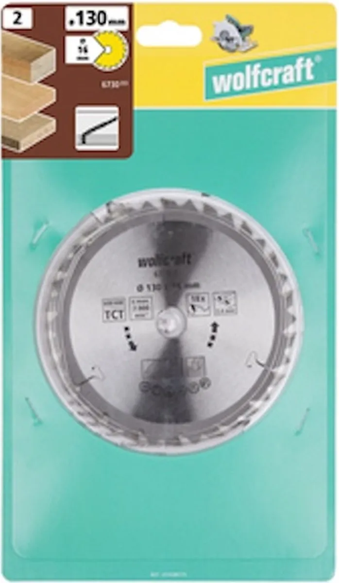 Wolfcraft Handcirkelzaagblad HM 6646000 - 184mm - 22 Tanden - afbeelding 3 van 4