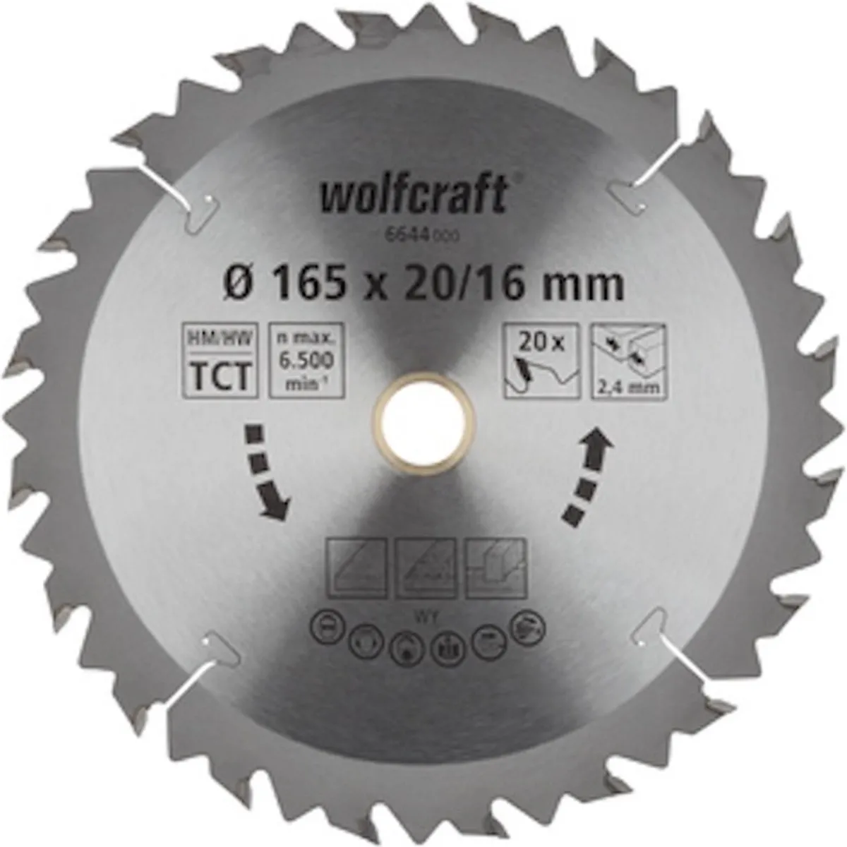 Wolfcraft Handcirkelzaagblad HM 6646000 - 184mm - 22 Tanden - afbeelding 4 van 4