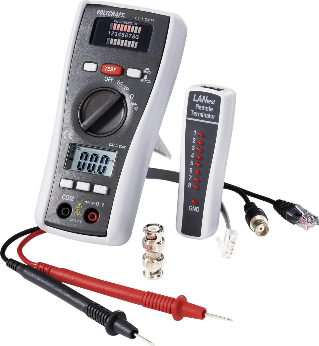 Voltcraft CT-3 DMM Kabeltester - BNC/RJ11/RJ45 - afbeelding 3 van 6