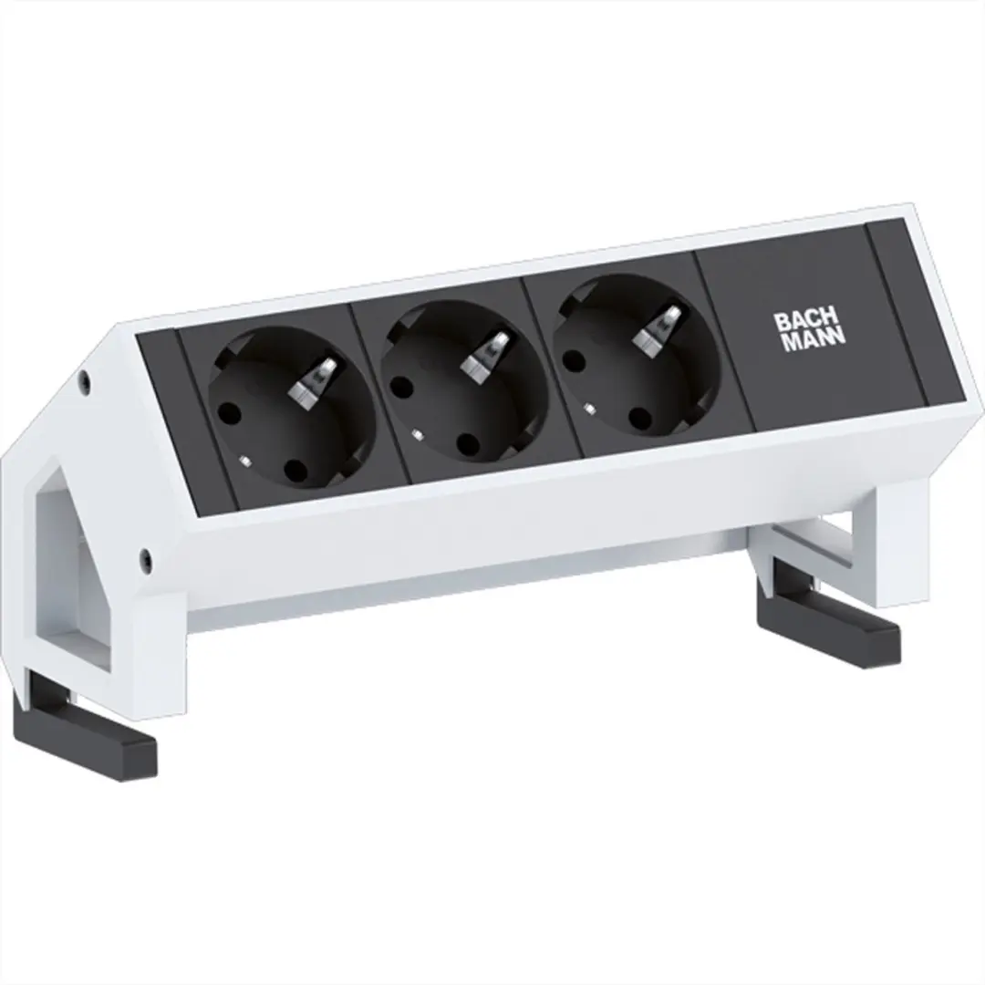 BACHMANN DESK2 3x geaard stopcontact GST18 , wit