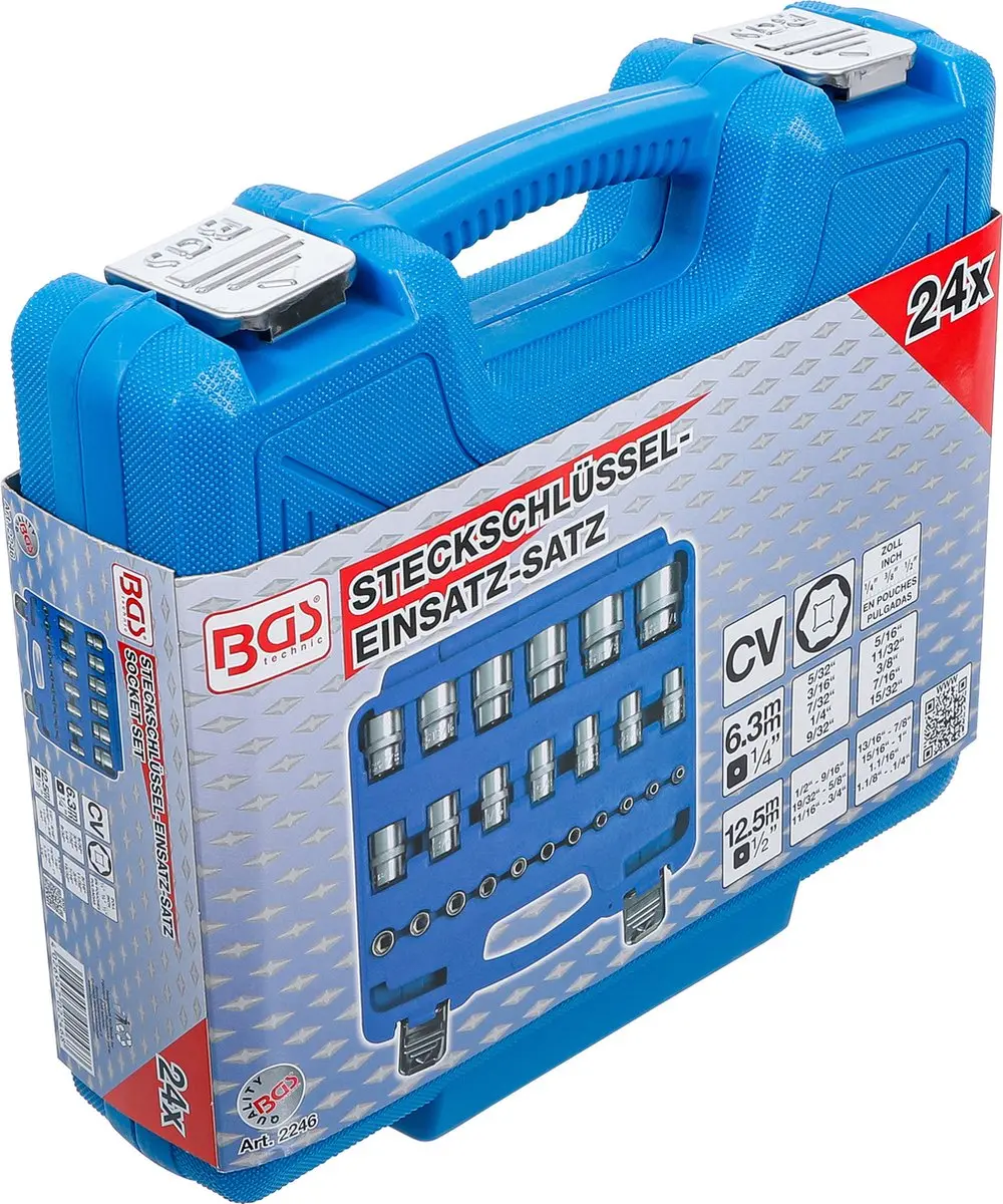 BGS Doppenset zeskant 1/4 en 1/2 inches 24 delig