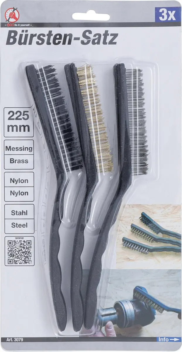 BGS technic Borstelset 3-delig BGS3079 - Staal, Messing, Nylon - afbeelding 6 van 6