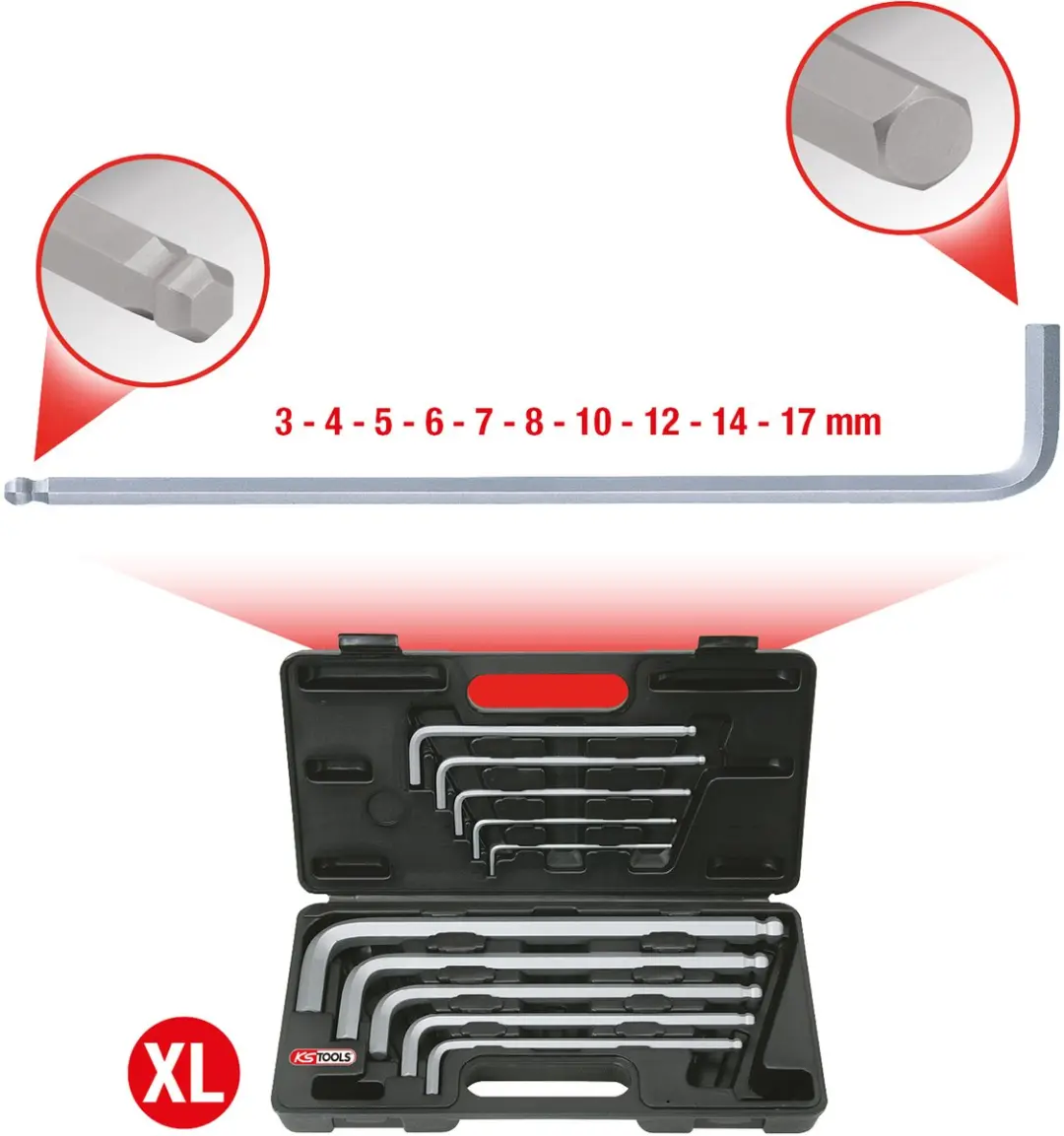 KS Tools Inbussleutelset 151.2150 - 10-delig - afbeelding 2 van 4