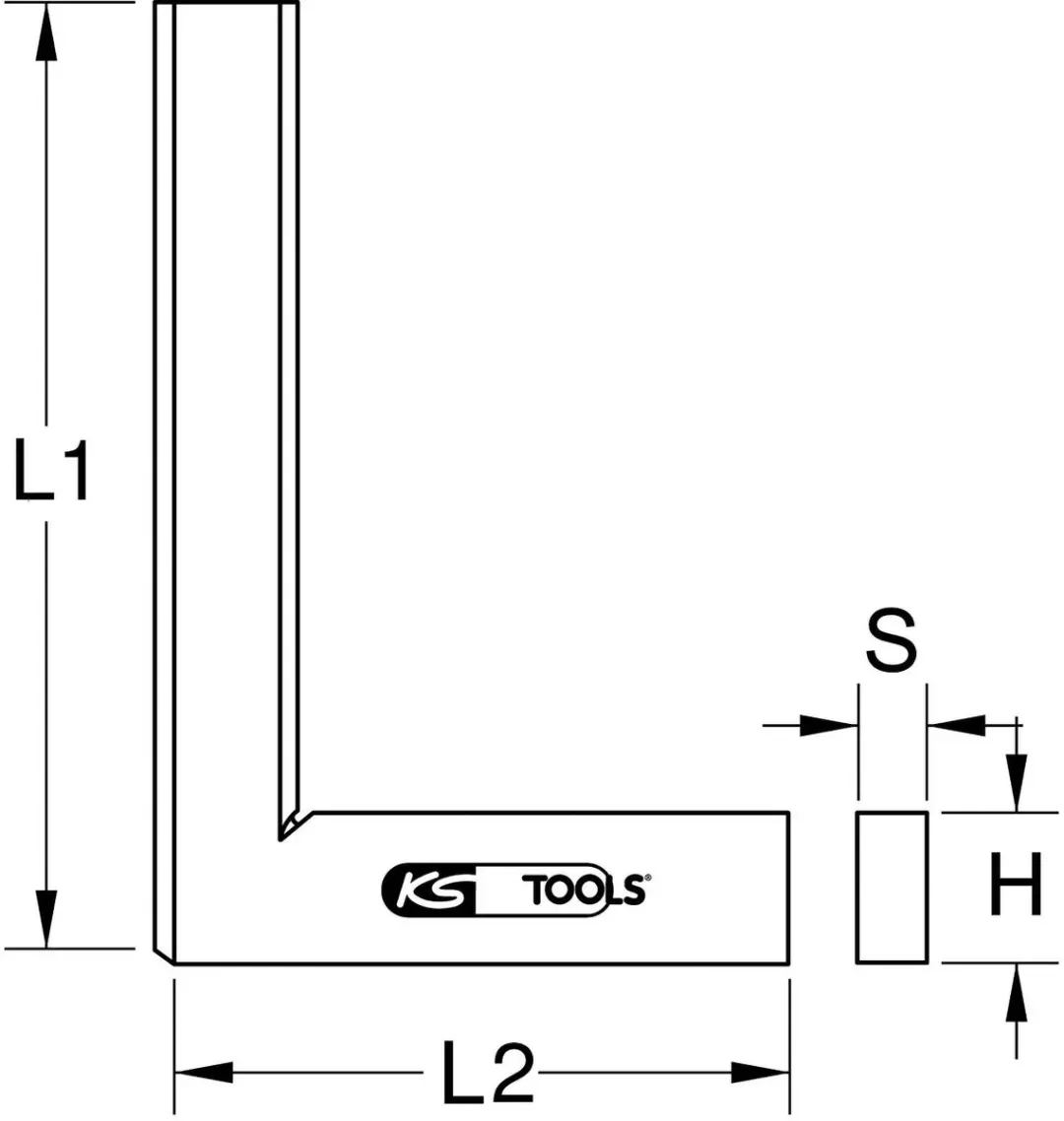 KS Tools Vlakke Hoek DIN 875/1 300mm 300.0204 - afbeelding 2 van 3