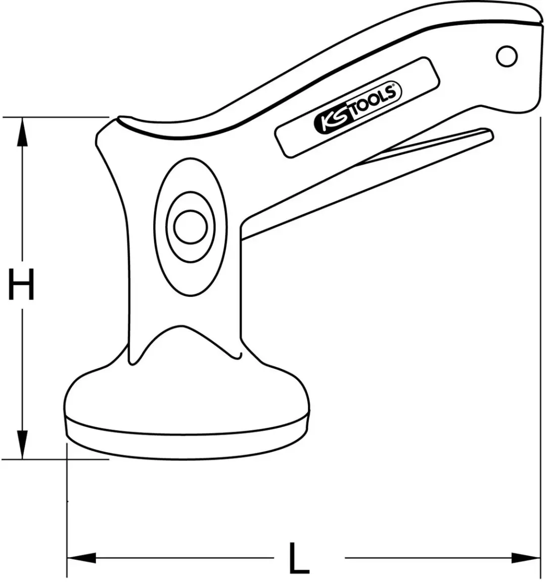 KS Tools 140.1015 Eenhand-mini-zuignap - 8 kg - Ø 70 mm - afbeelding 6 van 6