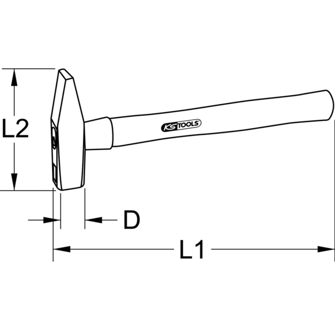 KS Tools - Timmermanshamer met Essen Greep - 300g - afbeelding 2 van 3