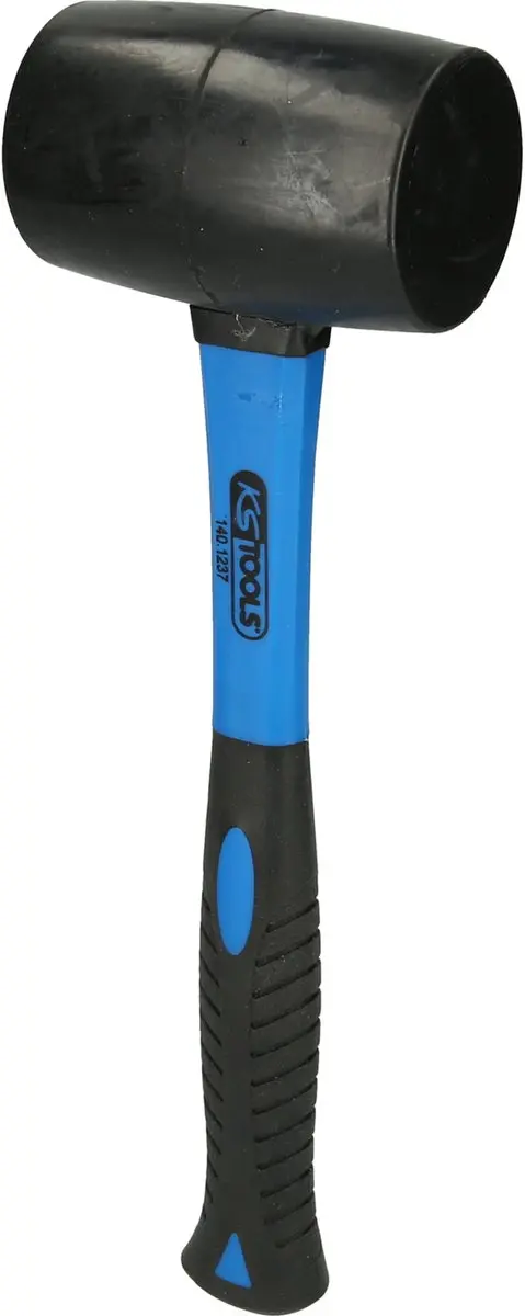 KS Tools 140.1237 Rubberen Hamer 500g - Blauw/Zwart - afbeelding 2 van 3