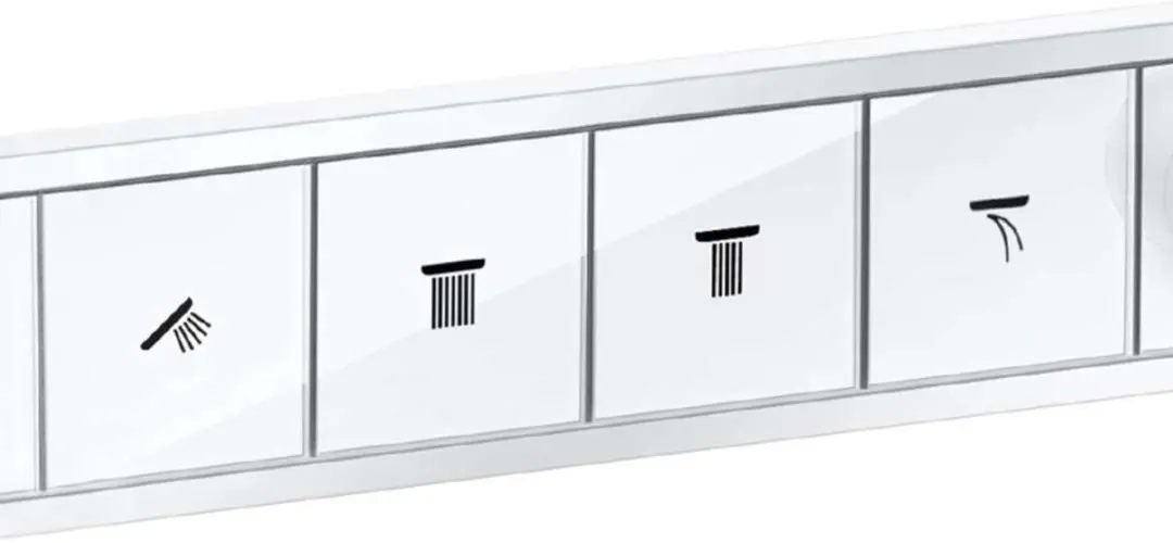 Hansgrohe RainSelect - Afbouwdeel voor inbouw douchethermostaat voor 4 functies, mat wit 15382700 - afbeelding 2 van 5
