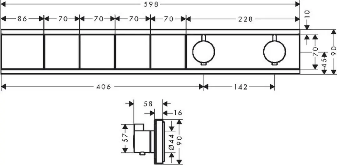 Hansgrohe RainSelect - Afbouwdeel voor inbouw douchethermostaat voor 4 functies, mat wit 15382700 - afbeelding 4 van 5