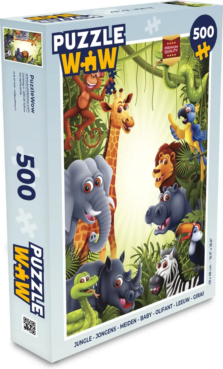 PuzzleWow Jungle Dieren Legpuzzel 500 Stuks