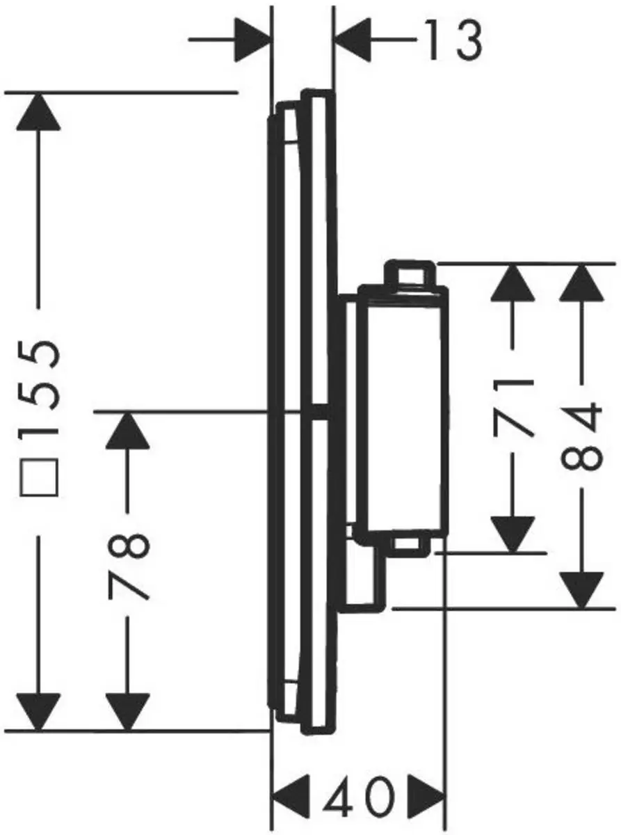 Hansgrohe ShowerSelect Comfort 15575340 Inbouwkraan - Zwart - afbeelding 3 van 3