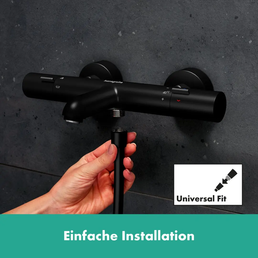 Hansgrohe Ecostat Fine 13325670 Badkraan - Mat zwart - afbeelding 3 van 6