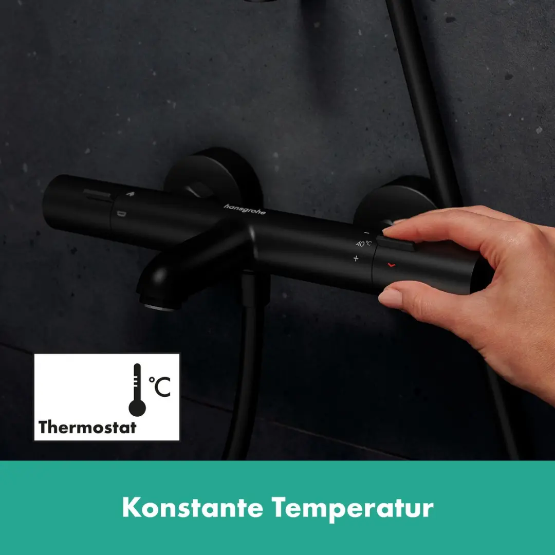Hansgrohe Ecostat Fine 13325670 Badkraan - Mat zwart - afbeelding 4 van 6