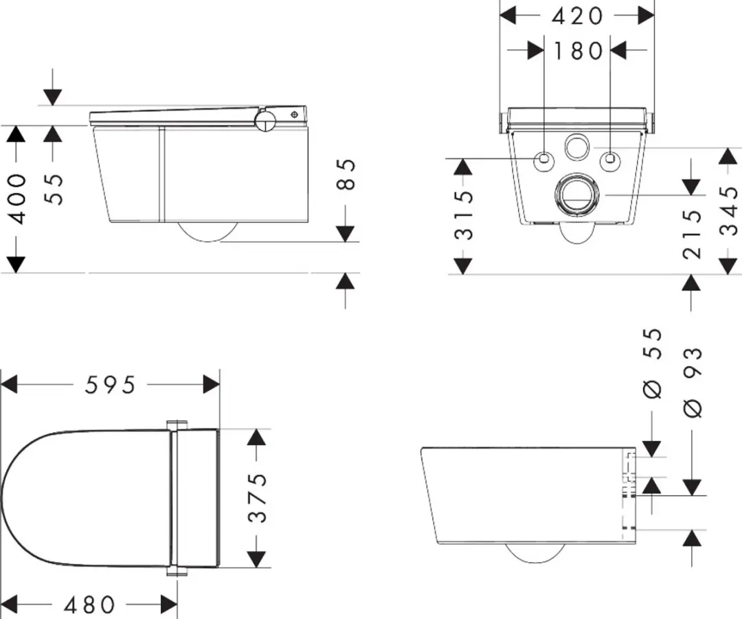 Hansgrohe LavaPura Element S 63021450 Elektronisch Bidet - Wit - afbeelding 6 van 6