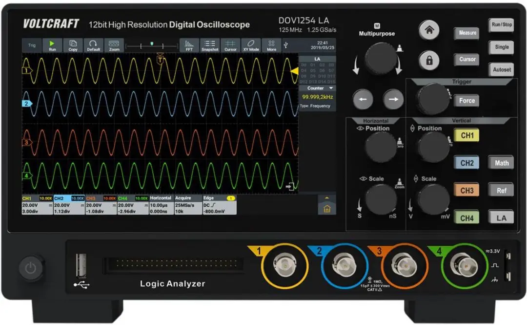 Voltcraft DOV1254 LA Digitale Oscilloscoop 125MHz