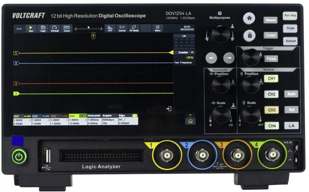 Voltcraft DOV1254 LA Digitale Oscilloscoop 125MHz - afbeelding 2 van 6