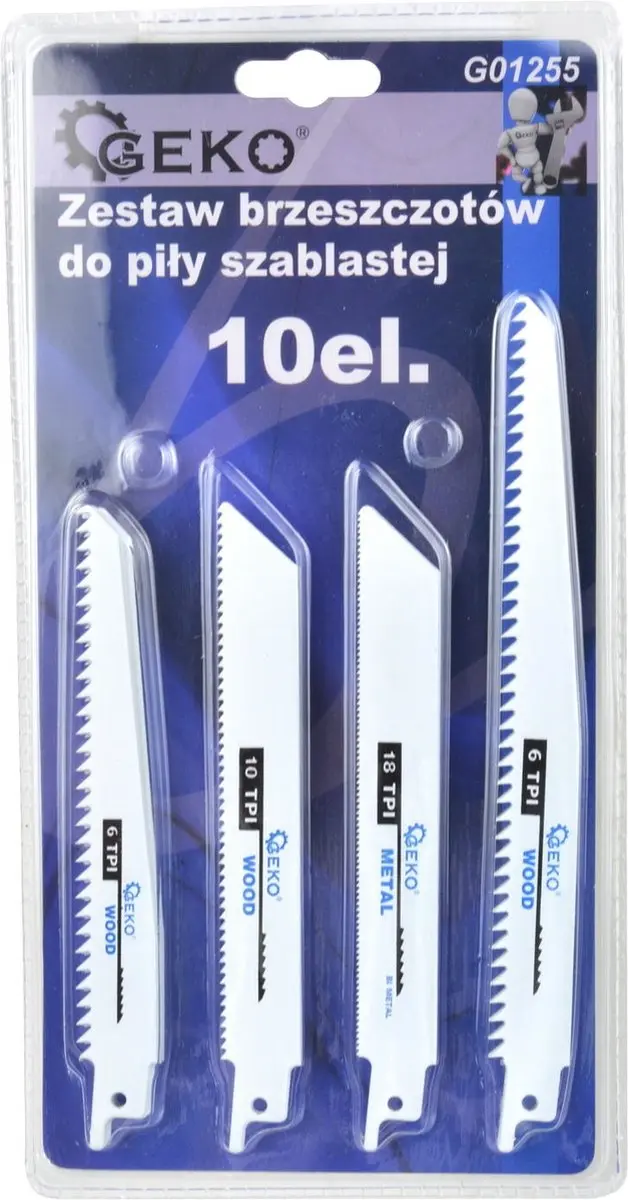 GEKO G01255 Bi-metaal Zaagbladen Set - 10 stuks - afbeelding 6 van 6