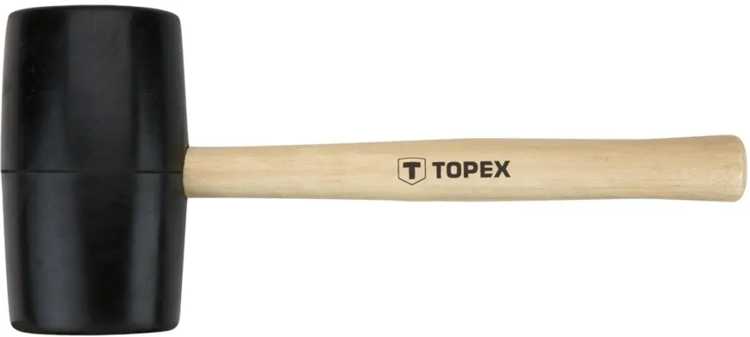Topex 02A347 Rubberen Hamer - 900g - Houten Steel - afbeelding 2 van 2