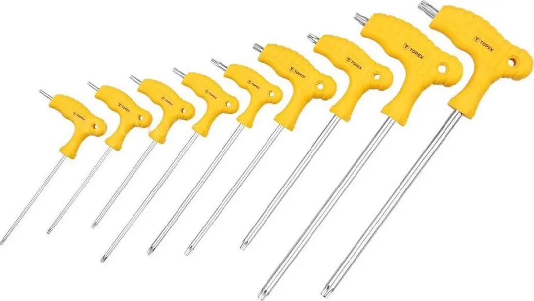 Topex Torx T-sleutelset T10-T50 - 9 stuks - afbeelding 4 van 4