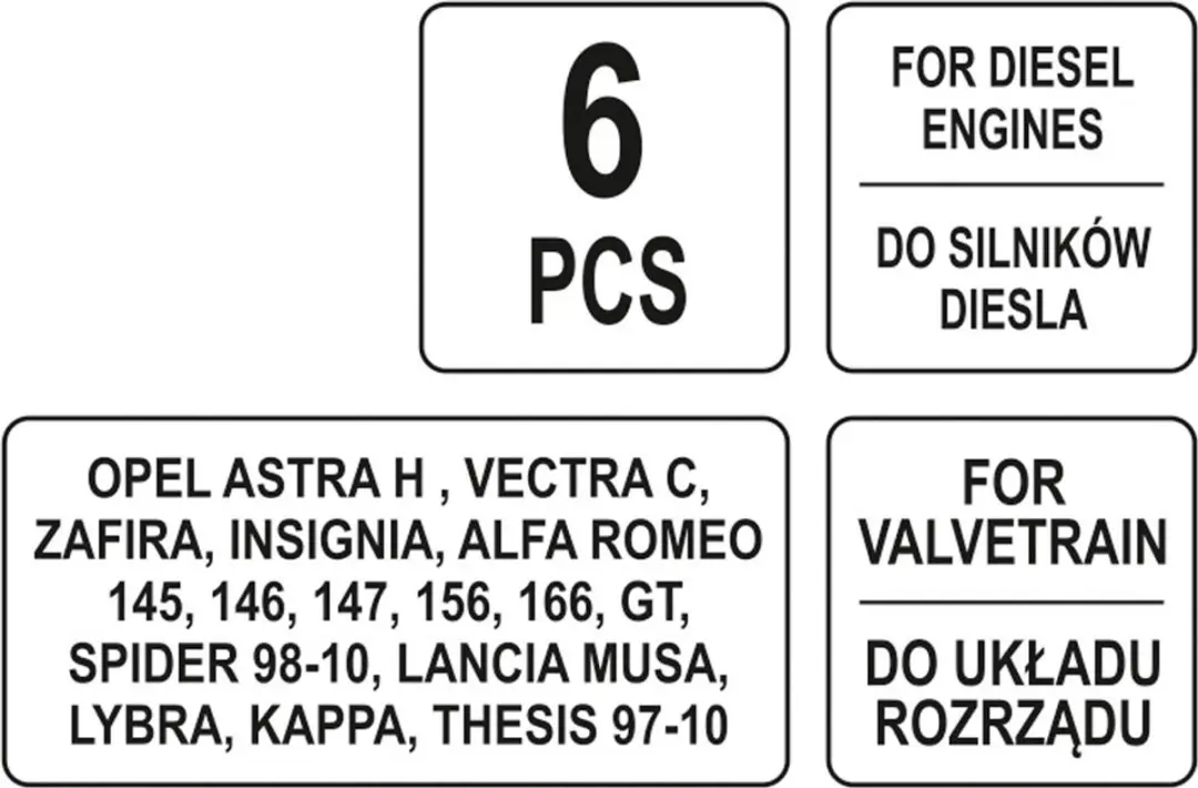 Yato YT-06013 Dieselmotor Gereedschapsset Opel 6-delig - afbeelding 3 van 5