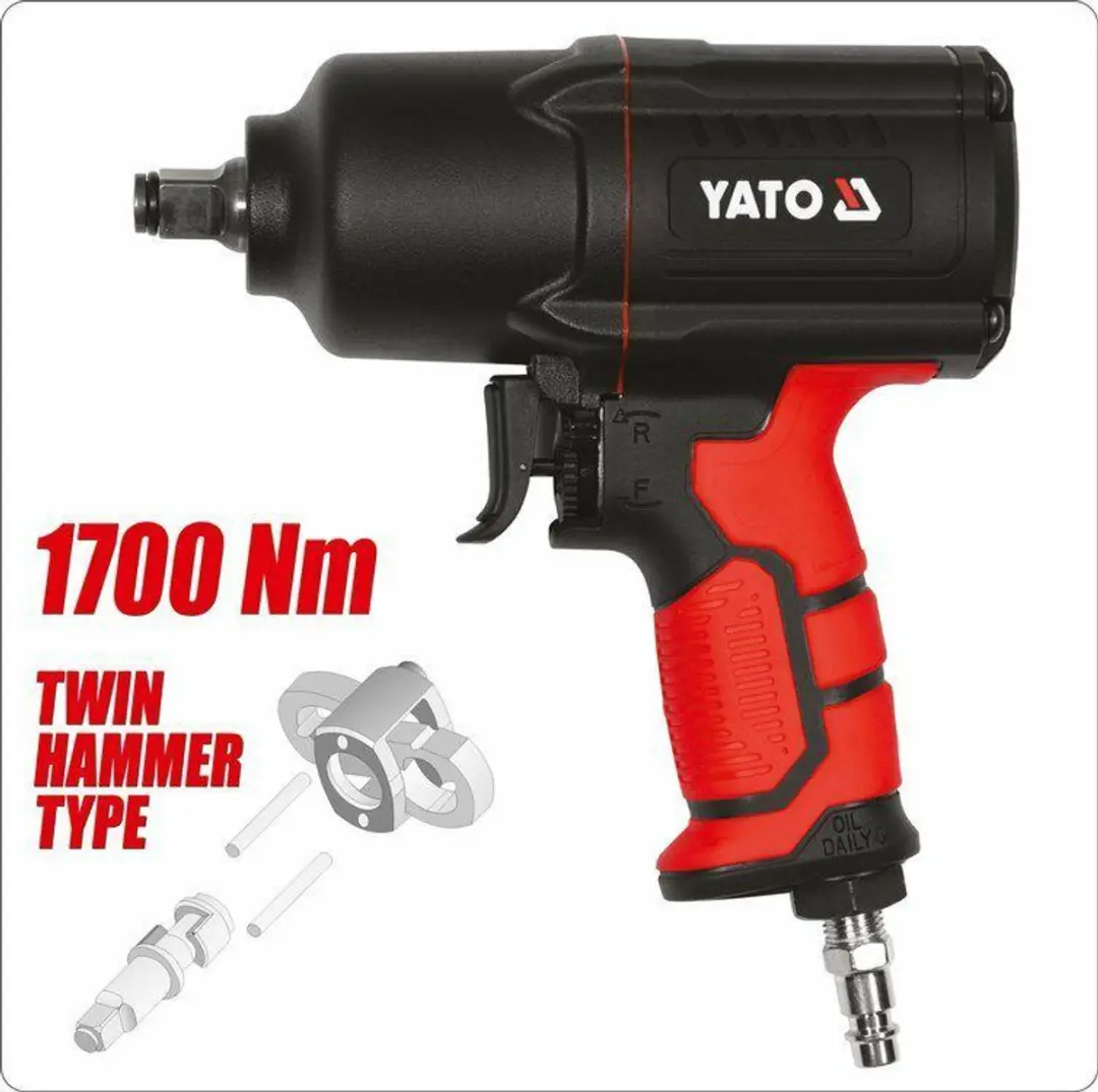 Yato YT-09544 Pneumatische Slagmoersleutel - 1700 Nm - 1/2" - afbeelding 2 van 4