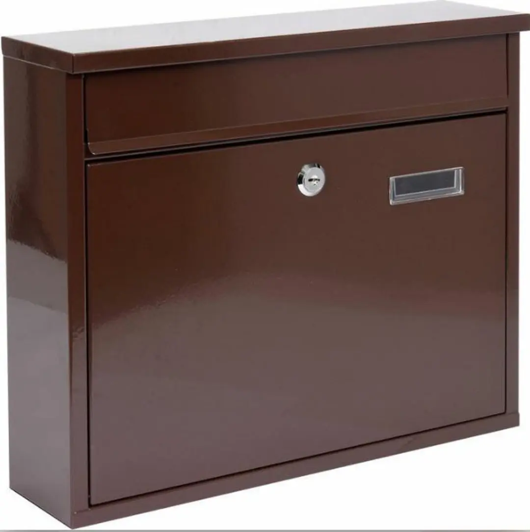 Vorel Brievenbus met 2 sleutels - 310x360x100mm - Bruin - afbeelding 4 van 4