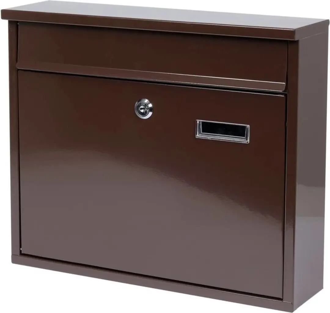 Vorel Brievenbus met 2 sleutels - 310x360x100mm - Bruin - afbeelding 3 van 4