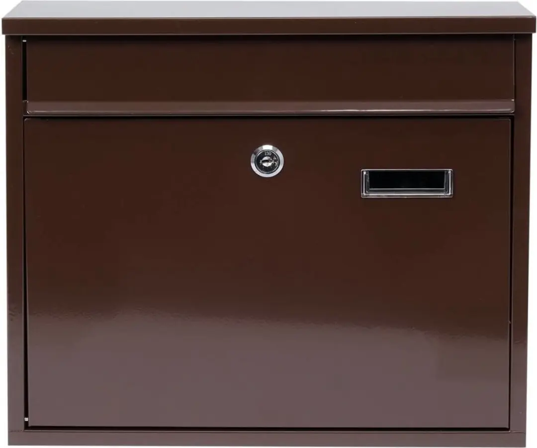 Vorel Brievenbus met 2 sleutels - 310x360x100mm - Bruin - afbeelding 2 van 4