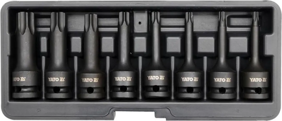 YATO Slagmoersleutel bitset 8-delig zwart YT- 1065
