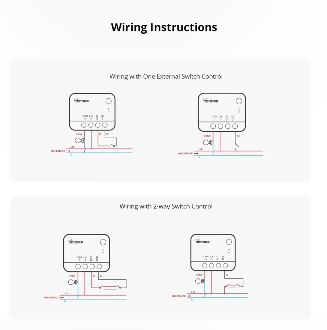 Sonoff Smart Mini Zigbee Schakelaar - 2 stuks - afbeelding 3 van 6