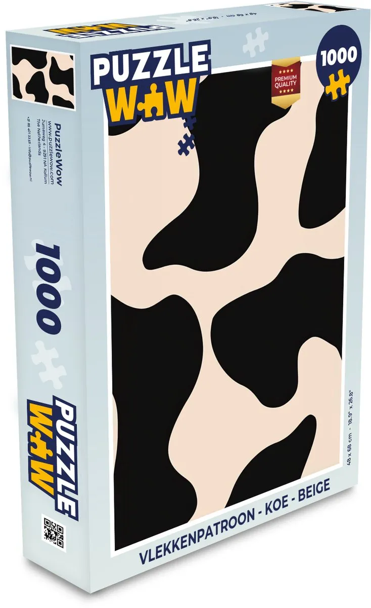 PuzzleWow Legpuzzel Koe Vlekkenpatroon 1000 Stuks
