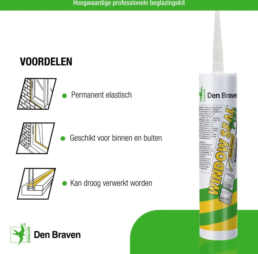 Zwaluw Windowseal Plus 310ml Wit - afbeelding 2 van 6