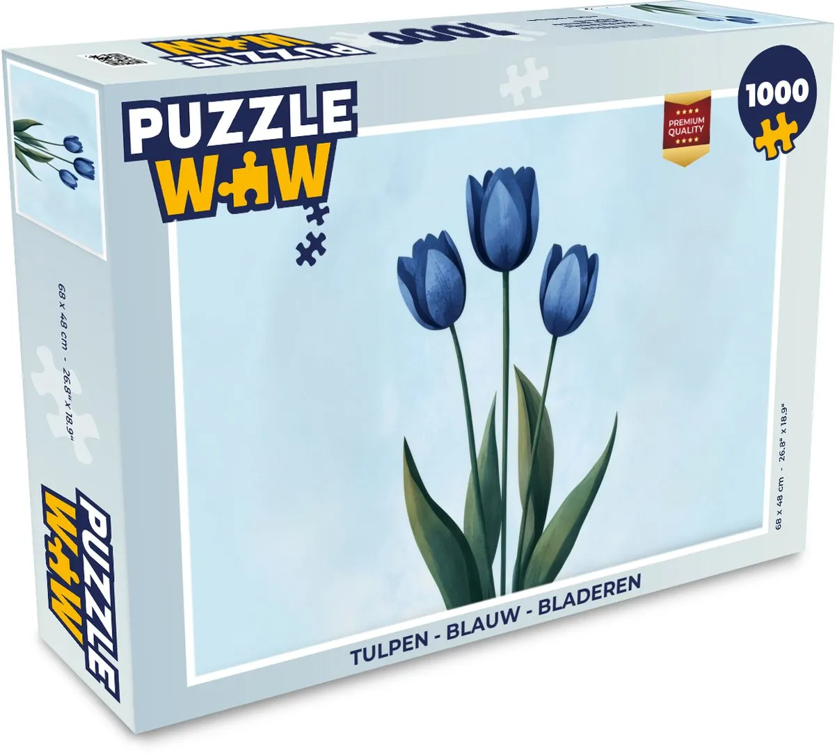PuzzleWow Tulpen Legpuzzel 1000 Stuks - Blauw