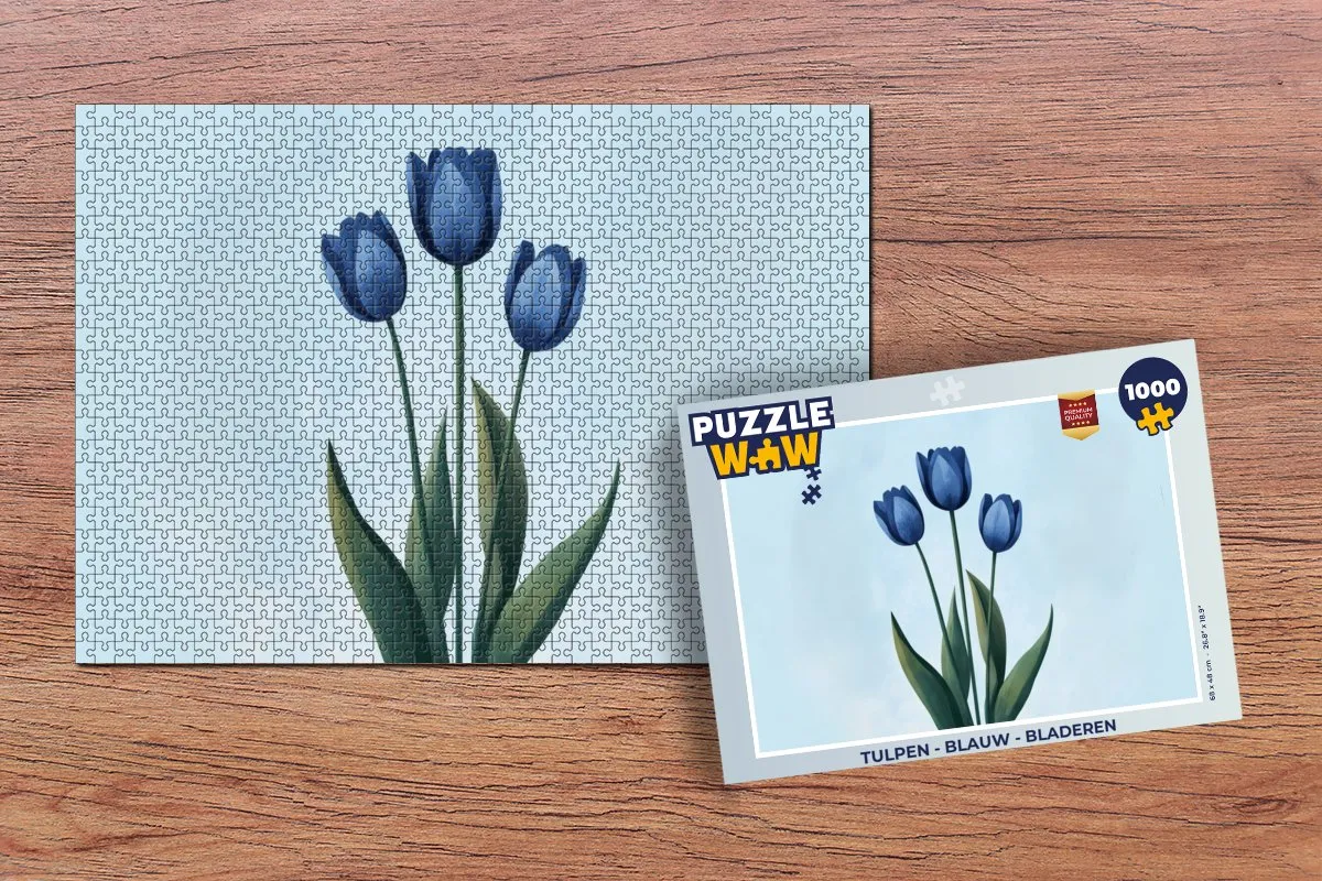 PuzzleWow Tulpen Legpuzzel 1000 Stuks - Blauw