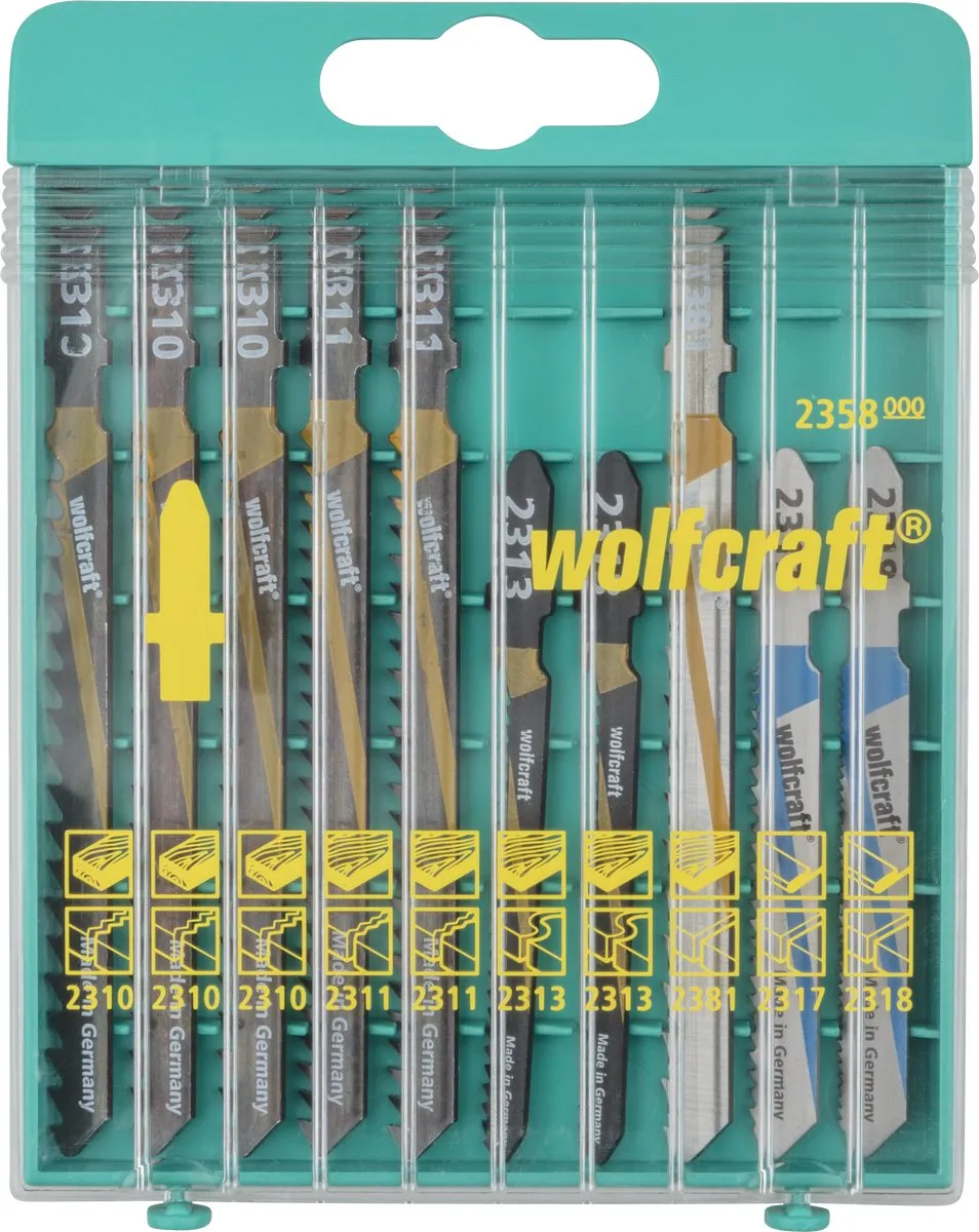 Wolfcraft Decoupeerzaagbladen Set 10-delig T-schacht 2358000