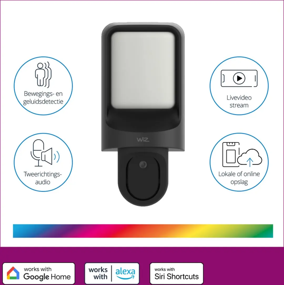 WiZ Security 929003283901 Buitenlamp met Camera - Zwart - afbeelding 3 van 6