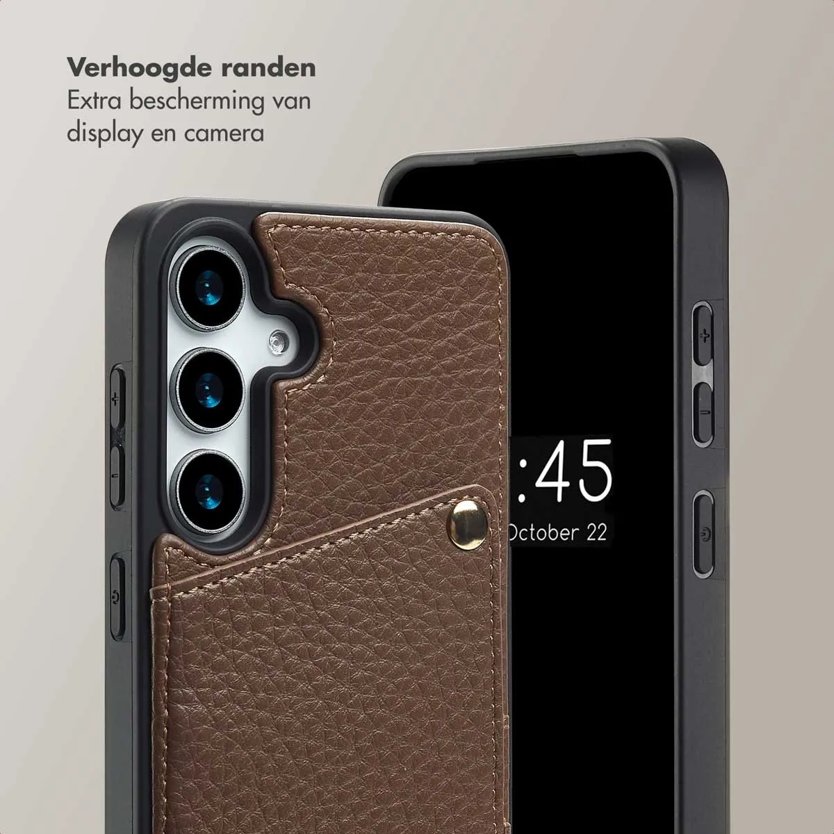 Selencia Hoesje Samsung Galaxy S24/S25 - Mocha Brown - 2 Pasjes - afbeelding 6 van 6