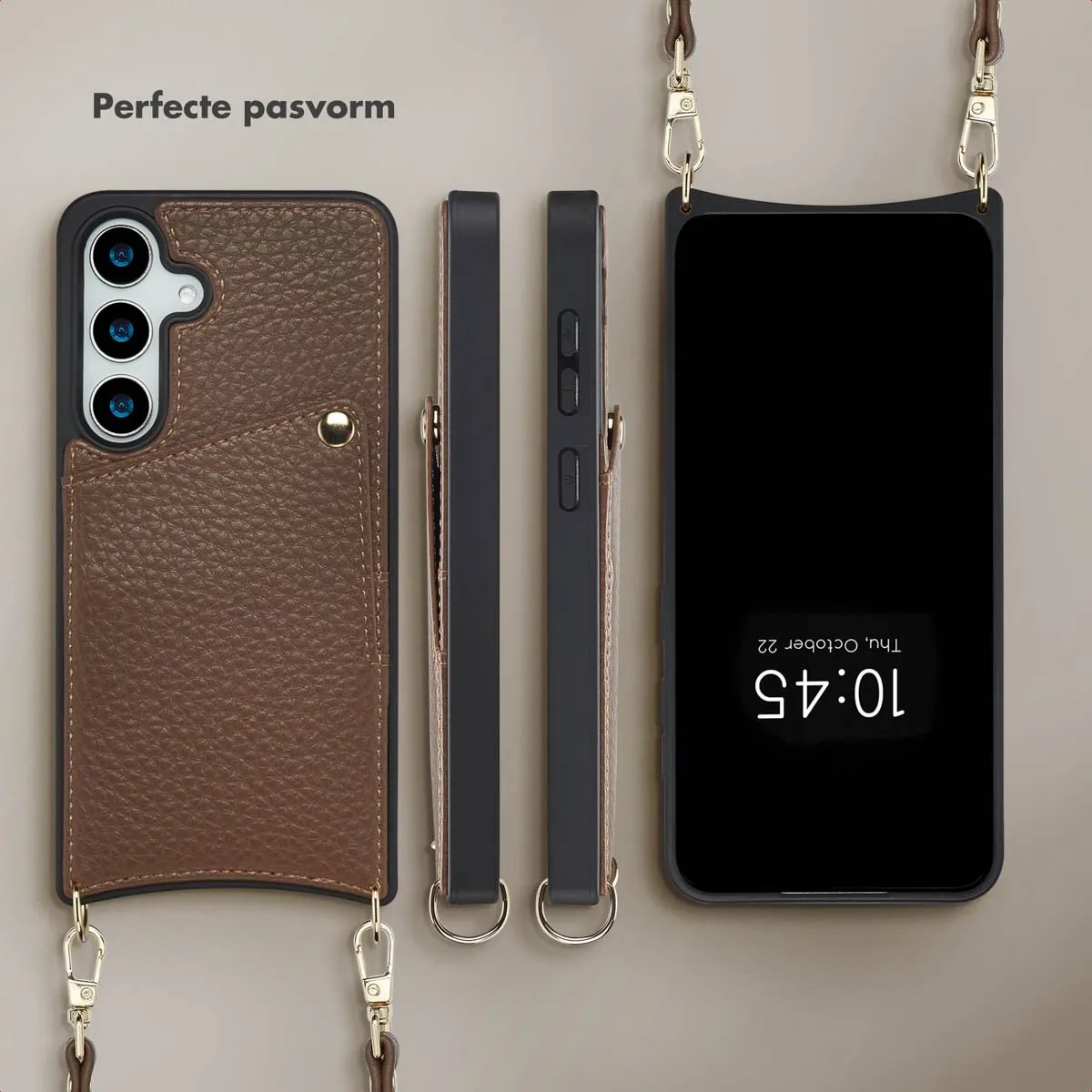 Selencia Hoesje Samsung Galaxy S24/S25 - Mocha Brown - 2 Pasjes
