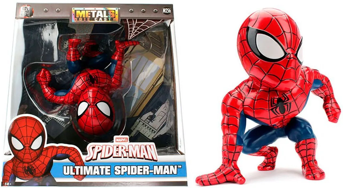 Marvel Simba Metaal Spiderman Figuur 15cm - Rood - afbeelding 6 van 6