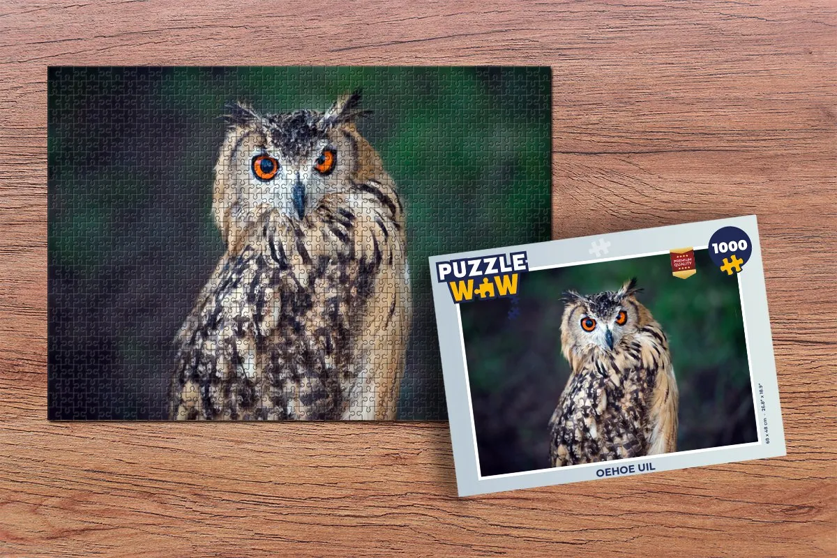 PuzzleWow Oehoe Uil Legpuzzel 1000 Stuks - Multicolor
