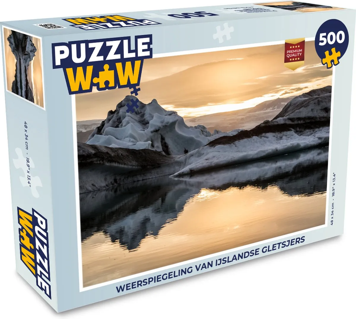 PuzzleWow Weerspiegeling IJslandse Gletsjers Legpuzzel 500 Stuks