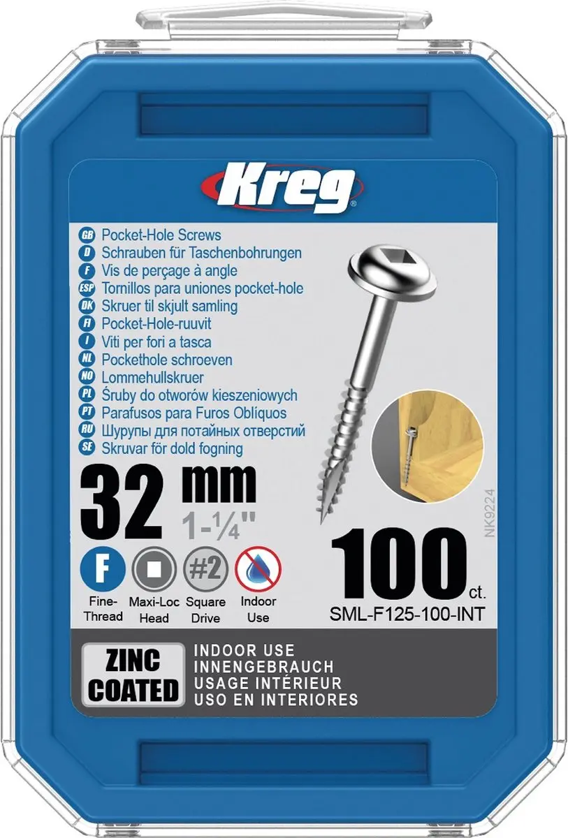 Kreg SML-F125-100 Pocket-Hole Schroef 32mm - 100 st - afbeelding 2 van 5