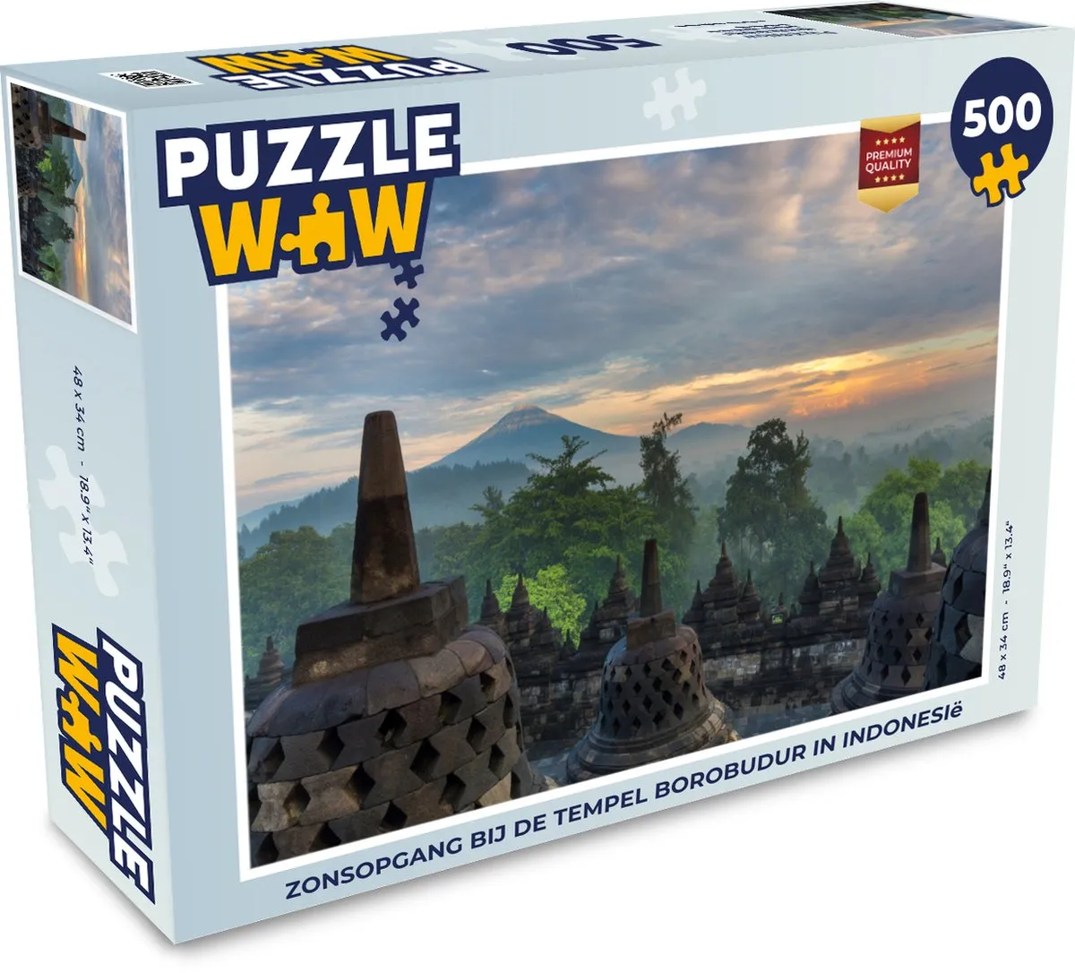 PuzzleWow Legpuzzel Borobudur 500 Stuks - Multicolor
