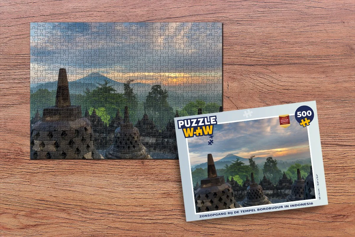 PuzzleWow Legpuzzel Borobudur 500 Stuks