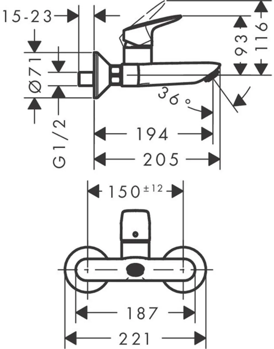 Hansgrohe Logis 71225000 Wastafelkraan - Chroom - afbeelding 3 van 5