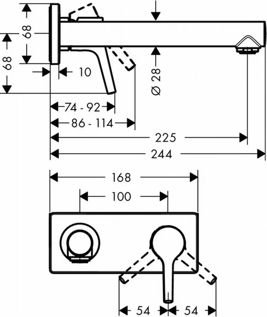 Hansgrohe Talis S Wastafelmengkraan 72111000 - Chroom - afbeelding 2 van 3